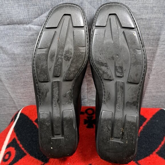 %Salvatore Ferragamo Black Leather Slip-On Loafers Size 11 Men / D3 main image 6